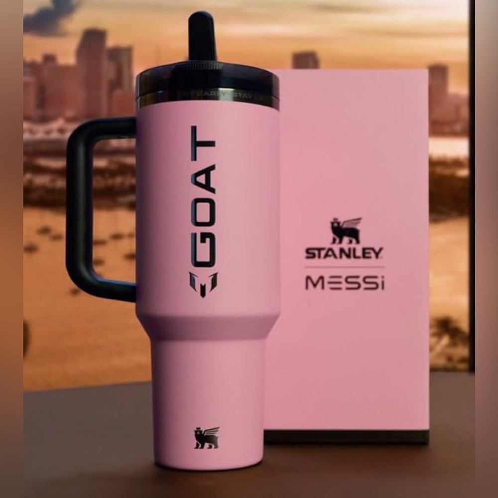 NEW: Stanley Messi Pink GOAT Quencher ProTour Flip Straw 40oz Tumbler w/Handle